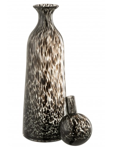 J-LINE Bottle+Plug Dot Decorative High Glass Black Large