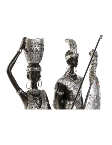 Item RESIN FIGURE 21X11X47 AFRICAN SILVER
