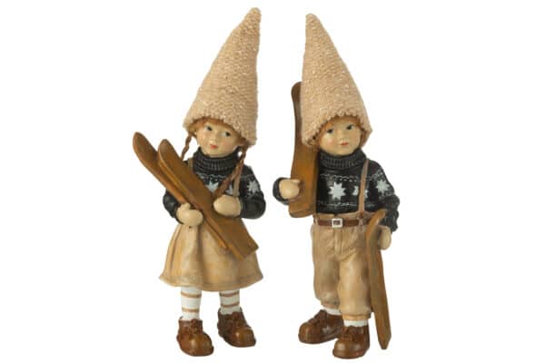 Kids Skiing Resin Brown Large Assortment Of 2