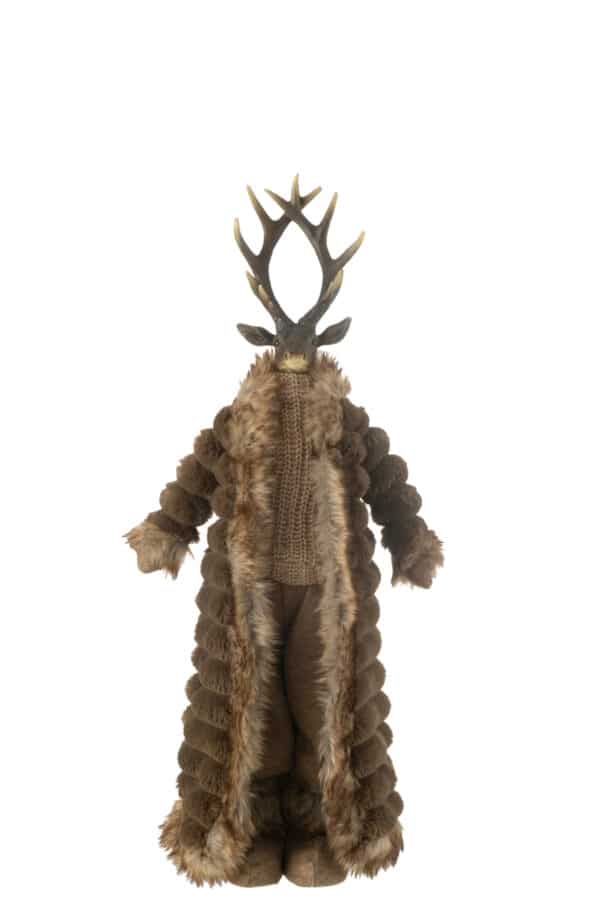 Deer Standing Coat Resin/Textile Brown Small - Image 2