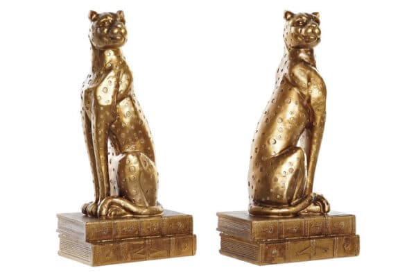 BOOKEND SET 2 RESIN 16X11X33 LEOPARD