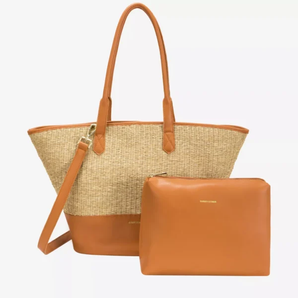 SOLEIL RATTAN TOTE BAG TAN XL