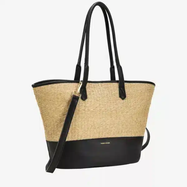 SOLEIL RATTAN TOTE BAG BLACK XL - Image 8