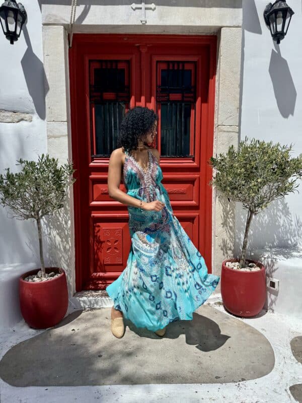 AISHA HI LO DRESS LONG AZURE - Image 3