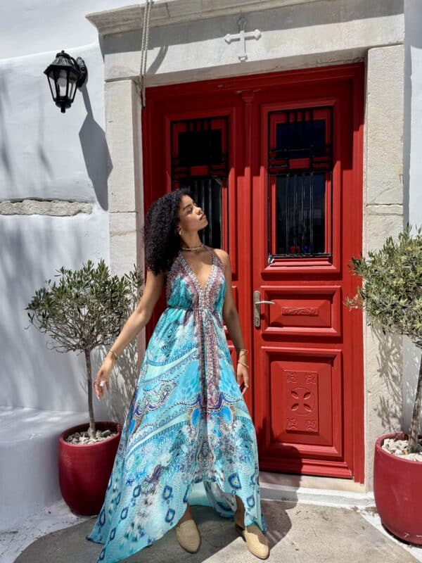 AISHA HI LO DRESS LONG AZURE - Image 5