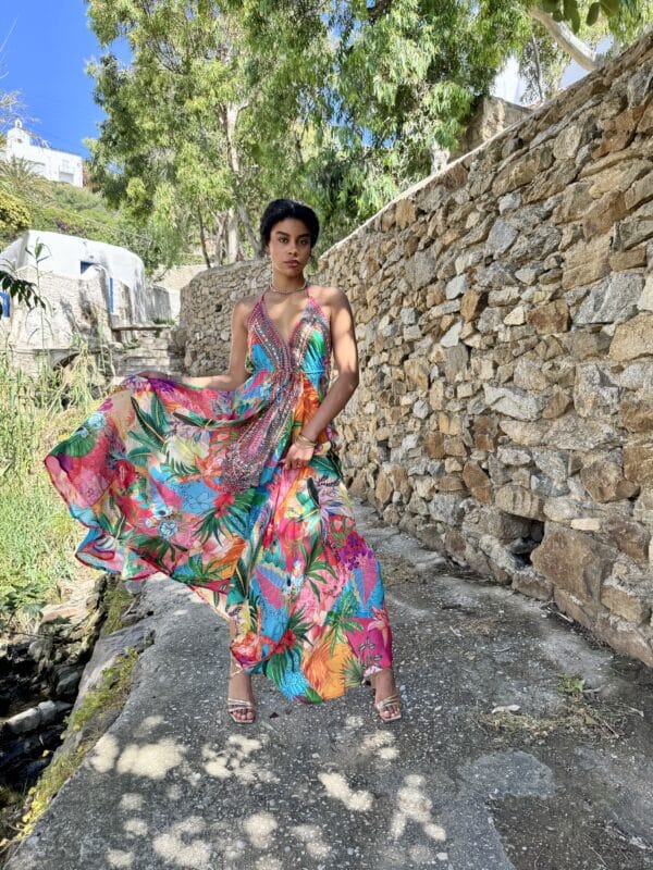 AISHA HI LO DRESS TROPICAL LONG - Image 4
