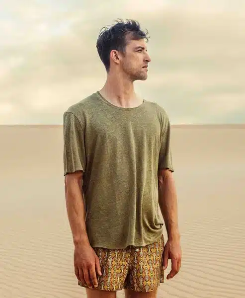 C-NECK LINEN OLIVE