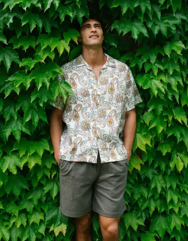 BOWLING CASABLANCA WHITE LINEN SHIRT