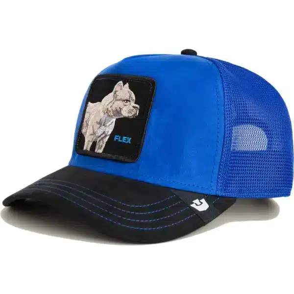 Goorin Bros Dog Flex Pitbull Suede The Farm Blue And Black Trucker Hat (1)